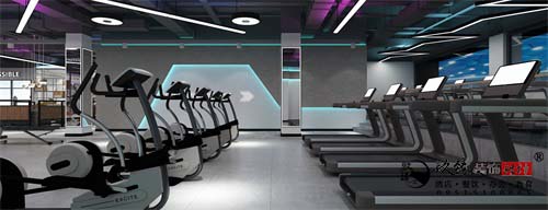 银川健身会所设计效果图|镹臻设计