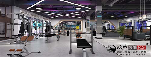 银川健身会所设计效果图|镹臻设计