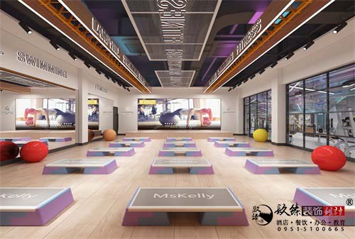 银川健身会所设计效果图|镹臻设计