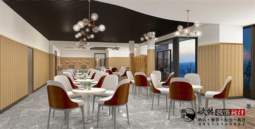 银川员工餐厅设计效果图|镹臻设计