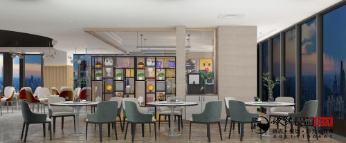 银川员工餐厅设计效果图|镹臻设计