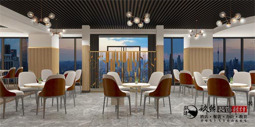 银川员工餐厅设计效果图|镹臻设计