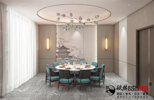 银川员工餐厅设计效果图|镹臻设计