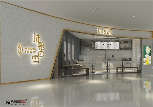 银川奶茶店装修设计效果图|镹臻设计