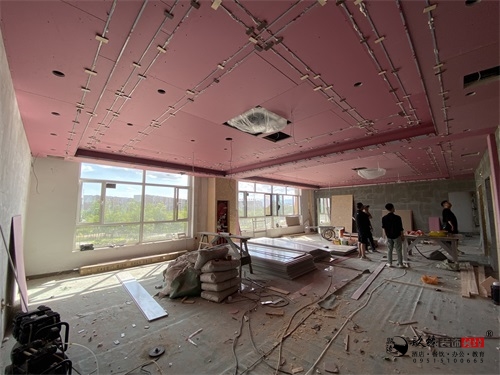 银川售楼部装修项目工地实拍|镹臻设计