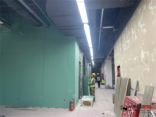 银川办公楼装修设计工地进度|镹臻设计